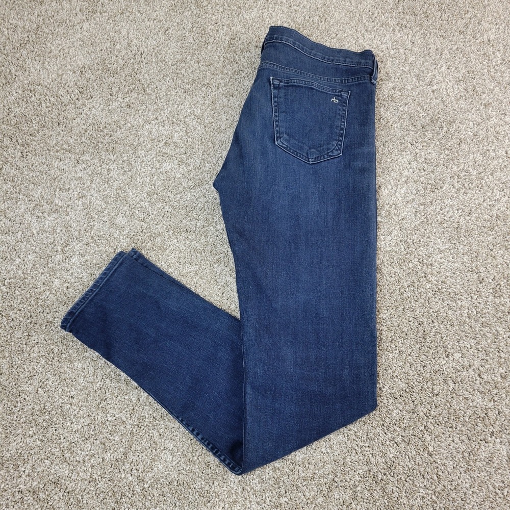 Rag & Bone Fit 1 Extra Slim Mens 33 Blue Stretch Denim Button Fly Jeans